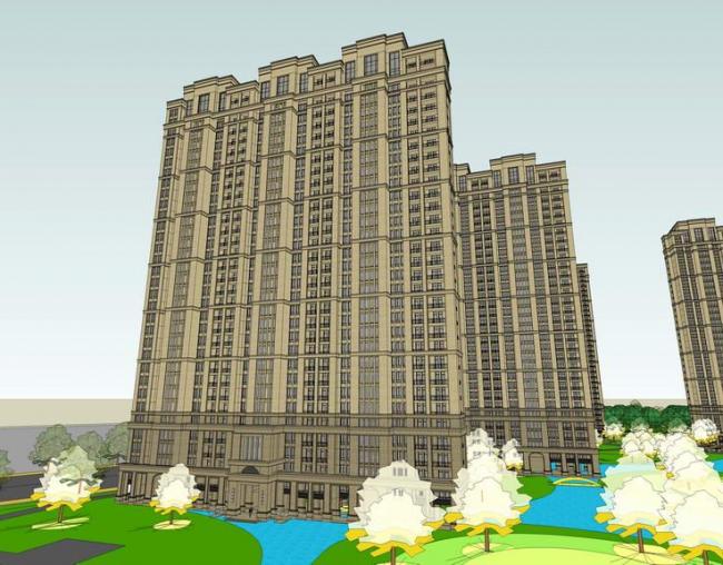 Sketchup住宅模型|高层住宅，居住，新古典风格风格