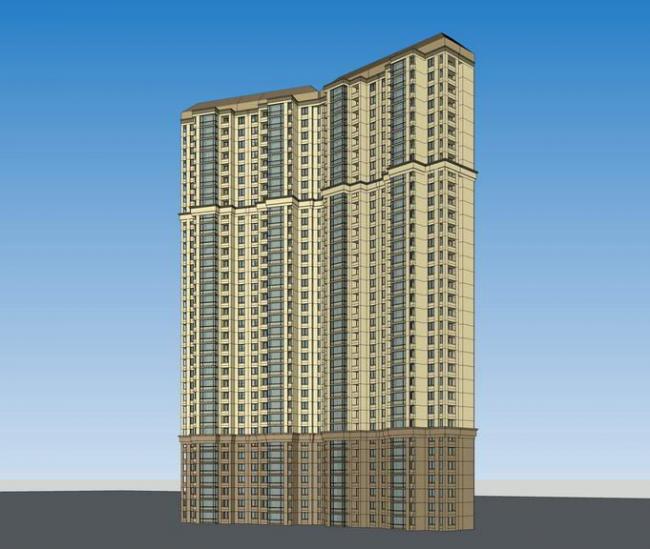 Sketchup住宅模型|高层住宅，法式风格，古典风格