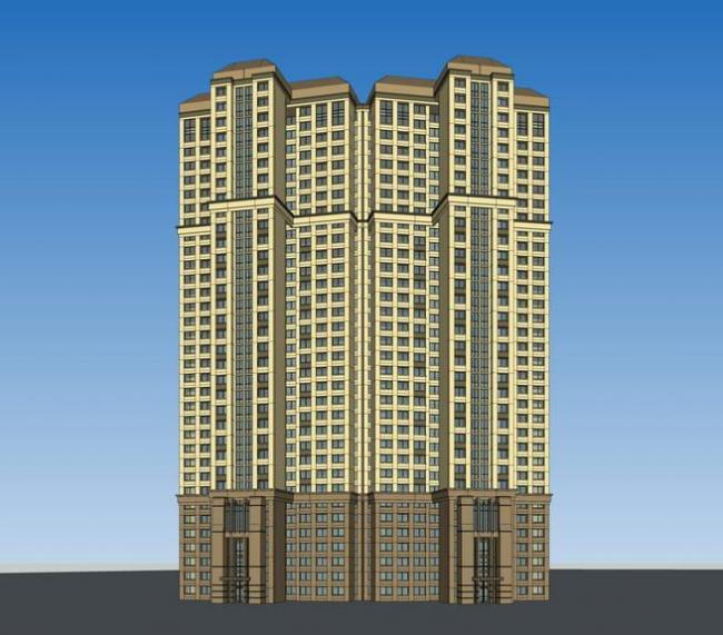 Sketchup住宅模型|高层住宅，法式风格，古典风格