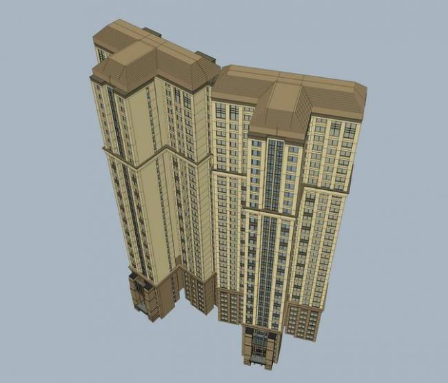 Sketchup住宅模型|高层住宅，法式风格，古典风格