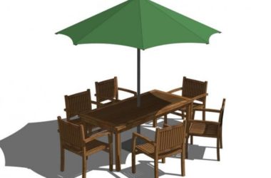 Sketchup素材模型|阳伞桌椅椅子SU模型素材组件-BIM建筑网