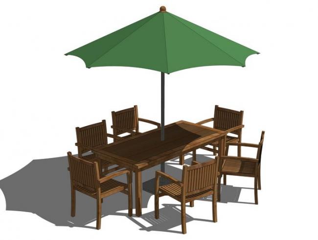 Sketchup素材模型|阳伞桌椅椅子SU模型素材组件