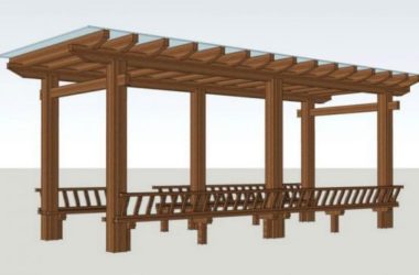 Sketchup素材模型|廊架su模型素材组件古典风格-BIM建筑网