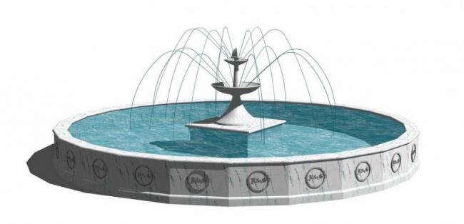 Sketchup素材模型|欧式水景喷泉su模型素材组件
