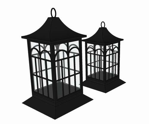 Sketchup素材模型|园林灯su模型素材组件