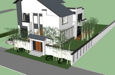 Sketchup景观模型|别墅庭院花园景观，现代风格-BIM建筑网