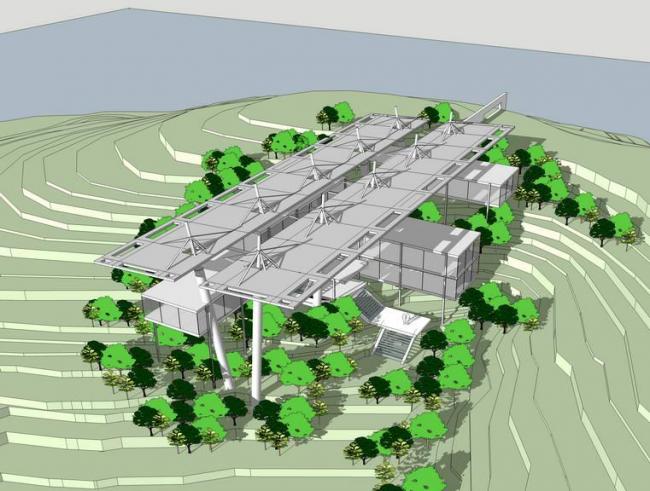 Sketchup酒店模型|多层山地旅馆酒店，现代风格