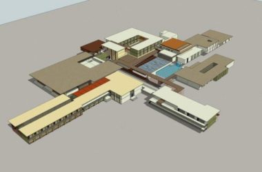 Sketchup酒店模型|多层山地酒店，现代风格-BIM建筑网