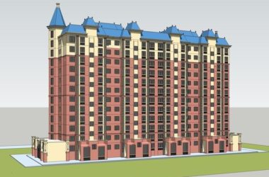Sketchup住宅模型|高层住宅，居住建筑，英式风格，古典风格-BIM建筑网