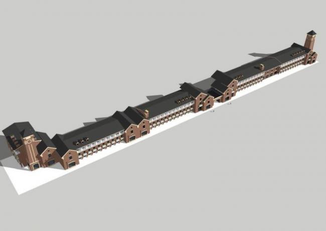 Sketchup商业模型|多层商业街，英式风格，古典风格