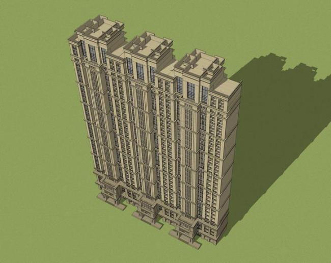 Sketchup住宅模型|高层住宅，居住建筑，古典风格
