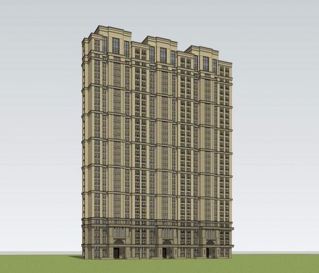 Sketchup住宅模型|高层住宅，居住建筑，古典风格