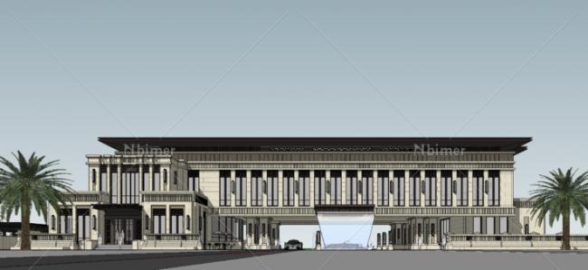 Sketchup商业模型|多层会所，古典风格，商业建筑