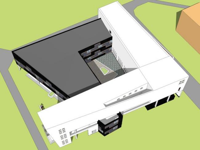 Sketchup文化模型|多层图书馆美术馆，文化建筑，现代风格