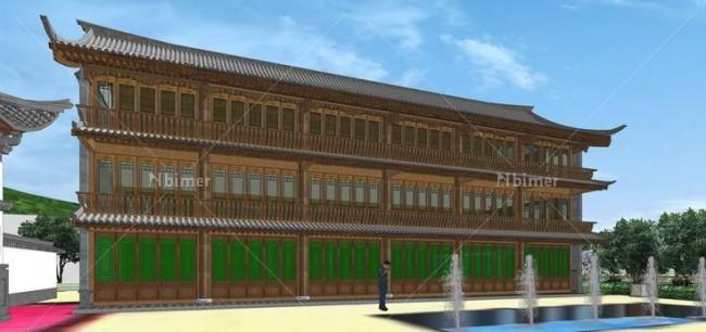 Sketchup小品模型|门楼入口，公共建筑，中式风格