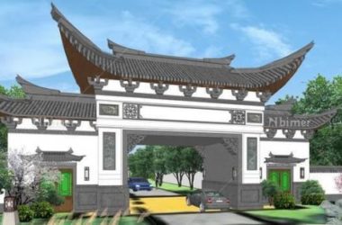 Sketchup小品模型|门楼入口，公共建筑，中式风格-BIM建筑网