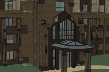 Sketchup住宅模型|超高层住宅，古典风格，ArtDeco风格，居住建筑-BIM建筑网