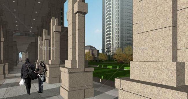 Sketchup住宅模型|超高层住宅小区，古典风格，居住建筑