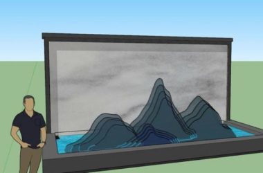Sketchup素材模型|片山景墙景观墙模型素材组件-BIM建筑网