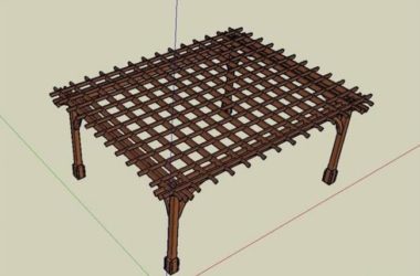 Sketchup素材模型|花架廊架模型素材组件-BIM建筑网