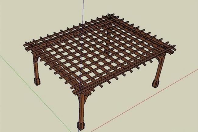 Sketchup素材模型|花架廊架模型素材组件