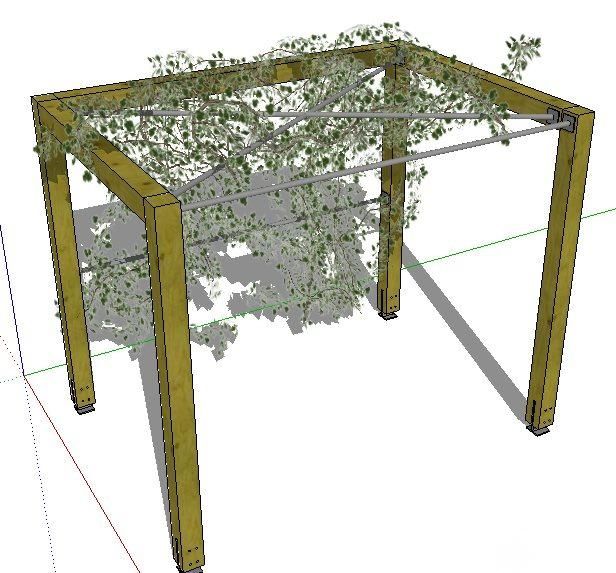 Sketchup素材模型|园林景观花架模型素材组件