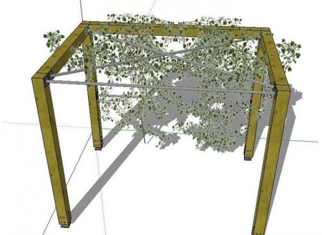 Sketchup素材模型|园林景观花架模型素材组件