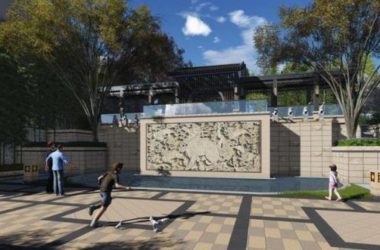 Sketchup小品模型|广场廊架，新中式风格-BIM建筑网