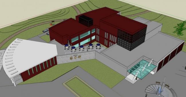 Sketchup文化模型|多层图书馆活动中心，公共文化建筑，现代风格