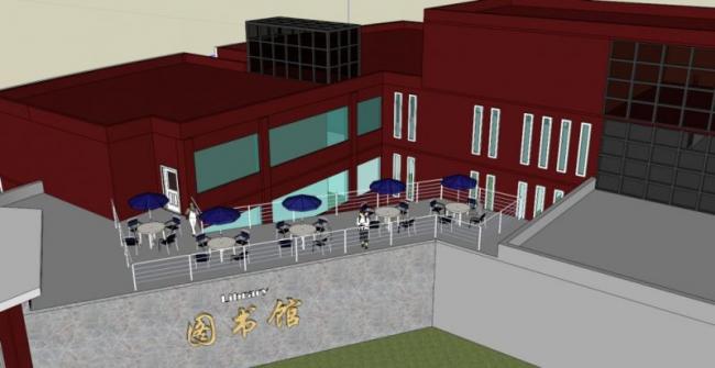 Sketchup文化模型|多层图书馆活动中心，公共文化建筑，现代风格