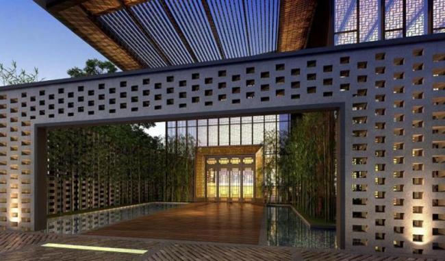 Sketchup商业模型|多层会所，现代风格，西安临潼骊山下的院子