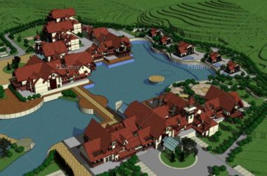 Sketchup酒店模型|多层度假村酒店，北欧风格，古典风格-BIM建筑网