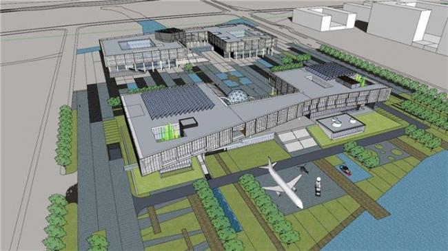 Sketchup文化模型|多层科技展览馆，现代风格，附件包含了效果图CAD图纸