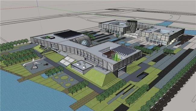 Sketchup文化模型|多层科技展览馆，现代风格，附件包含了效果图CAD图纸