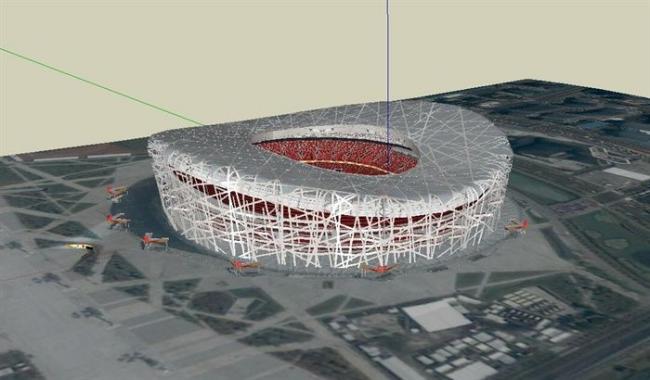 Sketchup体育馆模型|多层体育馆，鸟巢，现代风格