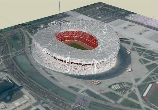 Sketchup体育馆模型|多层体育馆，鸟巢，现代风格