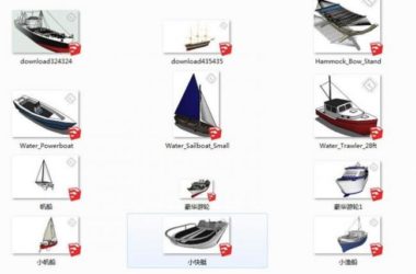 Sketchup素材模型|精致船模型素材组件-BIM建筑网