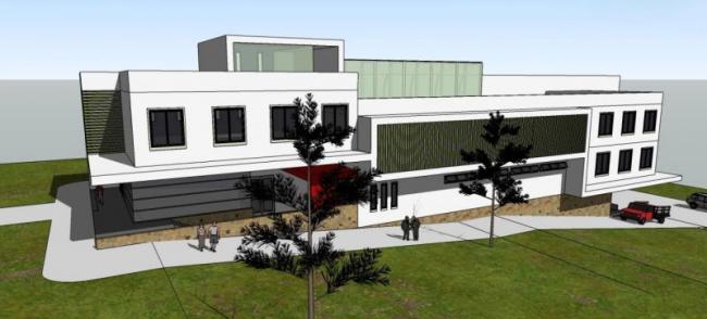 Sketchup办公模型|多层办公，坡地办公楼，现代风格