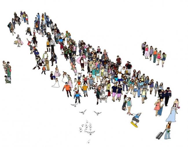 Sketchup素材模型|SU灰晕人物配景素材模型组件