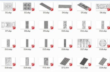 Sketchup素材模型|镂空雕花窗模型组件素材-BIM建筑网