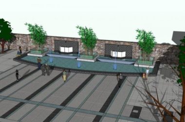 Sketchup素材模型|小区景墙矮墙组件素材-BIM建筑网