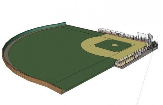 Sketchup素材模型|棒球场球场素材，建筑模型组件素材