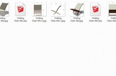 Sketchup素材模型|折椅椅子SU素材，建筑模型组件素材-BIM建筑网