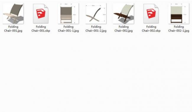 Sketchup素材模型|折椅椅子SU素材，建筑模型组件素材