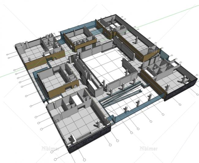 Sketchup文化模型|多层博物馆展览馆，分层，文化建筑，现代风格