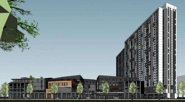 Sketchup商业模型|刘老根大舞台中式风格，多层现代商业街