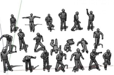 Sketchup素材模型|3D无彩人物素材，建筑模型组件素材-BIM建筑网