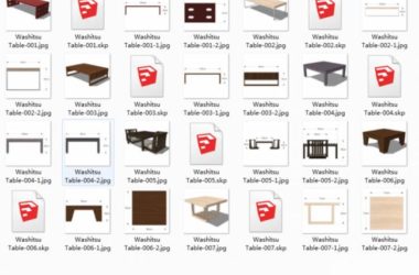 Sketchup素材模型|室桌桌子SU素材，建筑模型组件素材-BIM建筑网