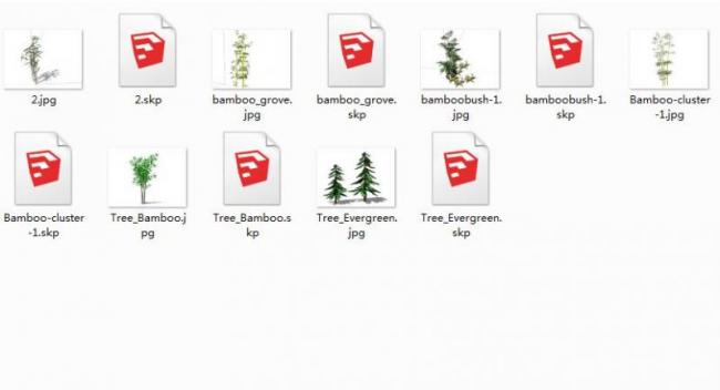 Sketchup素材模型|SU植物树素材，建筑模型组件素材