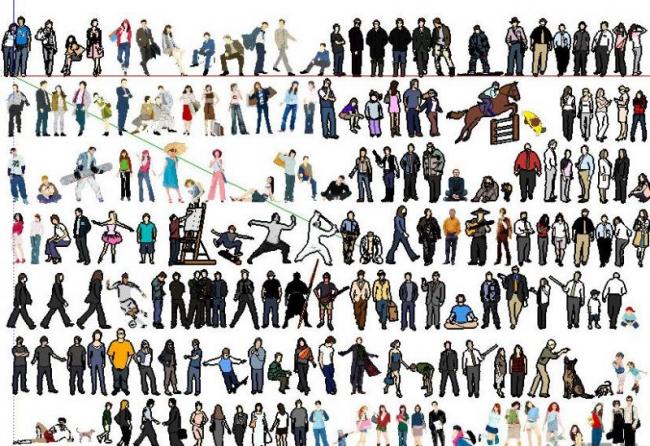 Sketchup素材模型|Su小直人物组件素材，建筑模型组件素材